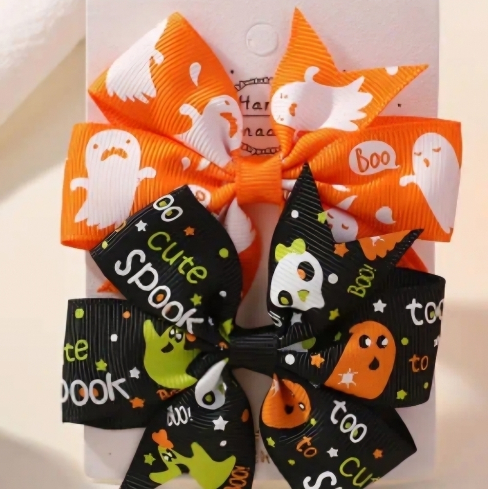 New!  Halloween Hair Bow Clips